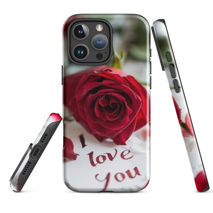 Red Rose Love Case | iPhone 11 -16 Pro Max Romantic Floral Shell | Iconskins