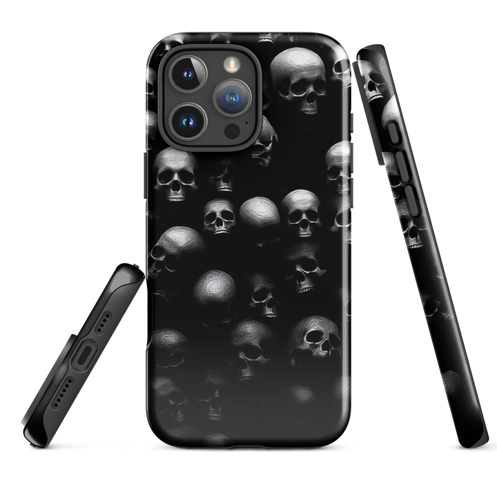 Dark Skull Pile Case | iPhone 11–16 Pro Max Gothic Skull Shell | Iconskins