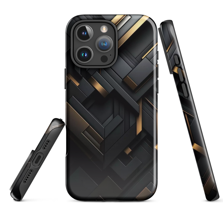 Abstract Gold and Black | iPhone 16 Pro Max Elegant Designer Shell | Iconskins