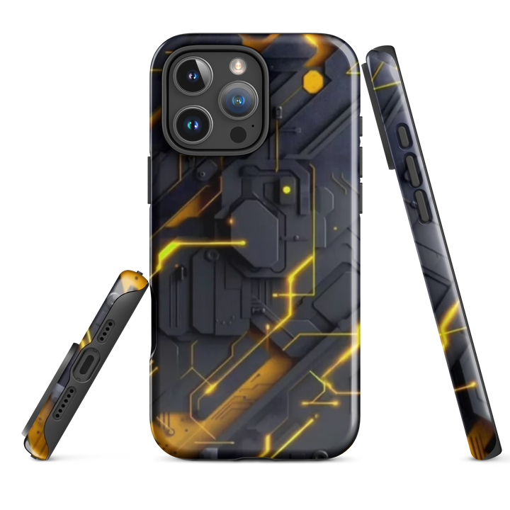 Yellow Circuit Board Case | iPhone 11 - 16 Pro Max Tech Inspired Shell | Iconskins