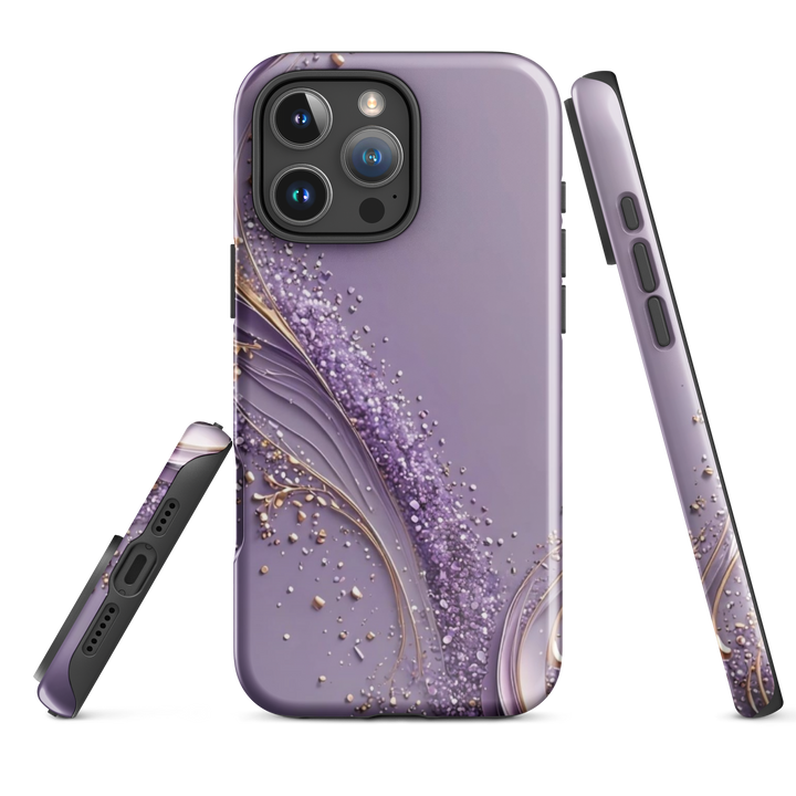 Elegant Violet Glitter Case | iPhone 16 Pro Max Luxury Sparkle Shell | Iconskins