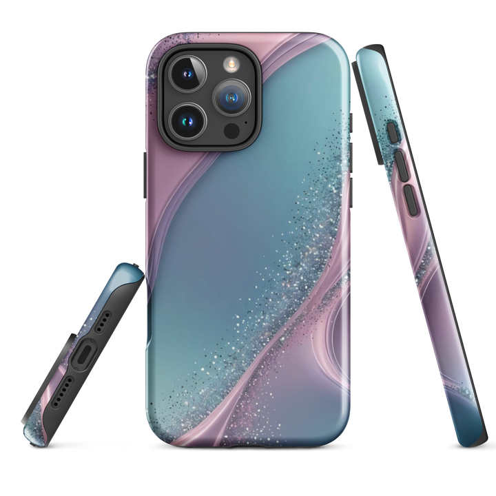 Pink Blue Glitter Waves Case | iPhone 16 Pro Max Stylish Shell | Iconskins