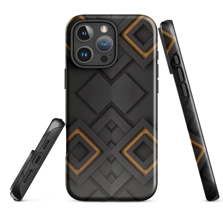 Dark Grey Diamonds | iPhone 11 - 16 Pro Max Elegant Geometric Shell | Iconskins