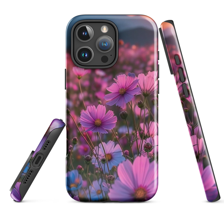 Cosmic Bloom Shield Case | iPhone 11–16 Pro Max Galaxy Floral Shell | Iconskins