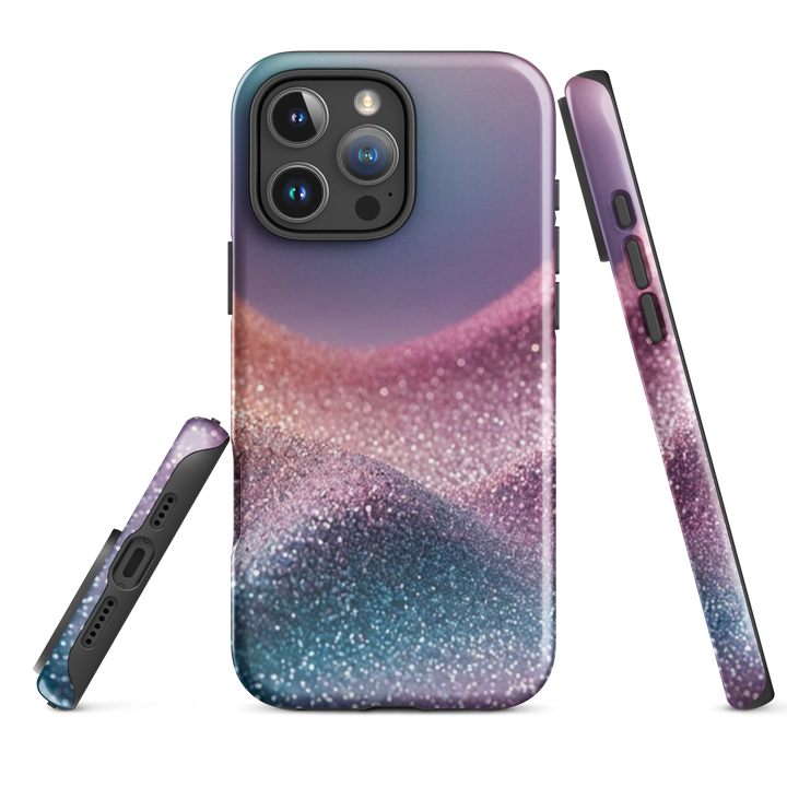 Pastel Glitter Waves Case | iPhone 11 - 16 Pro Max Soft Luxury Shell | Iconskins