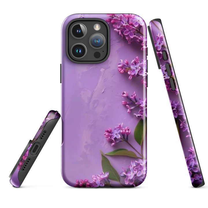 Purple Floral Case | iPhone 11–16 Pro Max Luxury Shell Cover | Iconskins