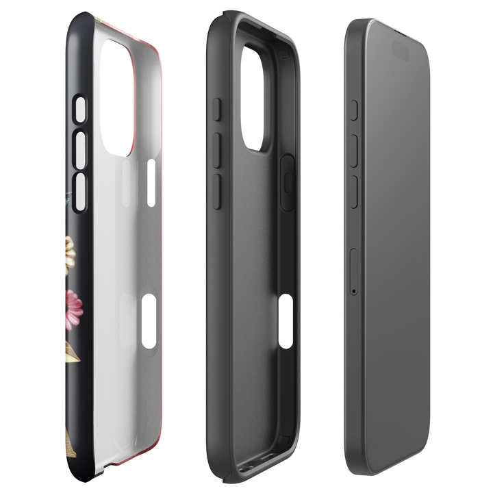 Black and Pink Floral Case – iPhone 16 Pro  Max Luxury Shell | Icon Skins