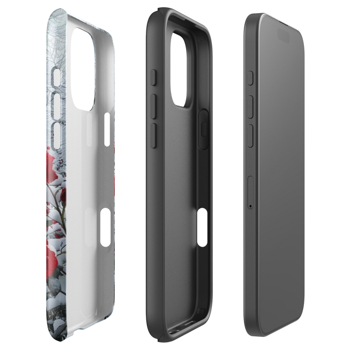 Snowy Rose Path Case | iPhone 11 - 16 Pro Max Winter Floral Shell | Iconskins