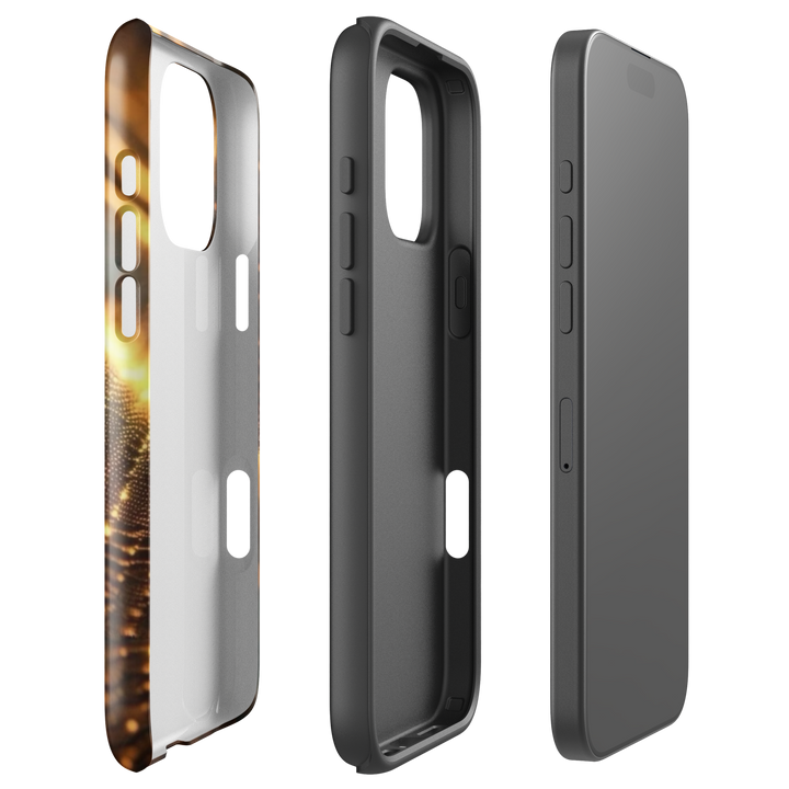 Show Shimmering Golden Waves Case | iPhone 11 - 16 Pro Max Elegant Shell